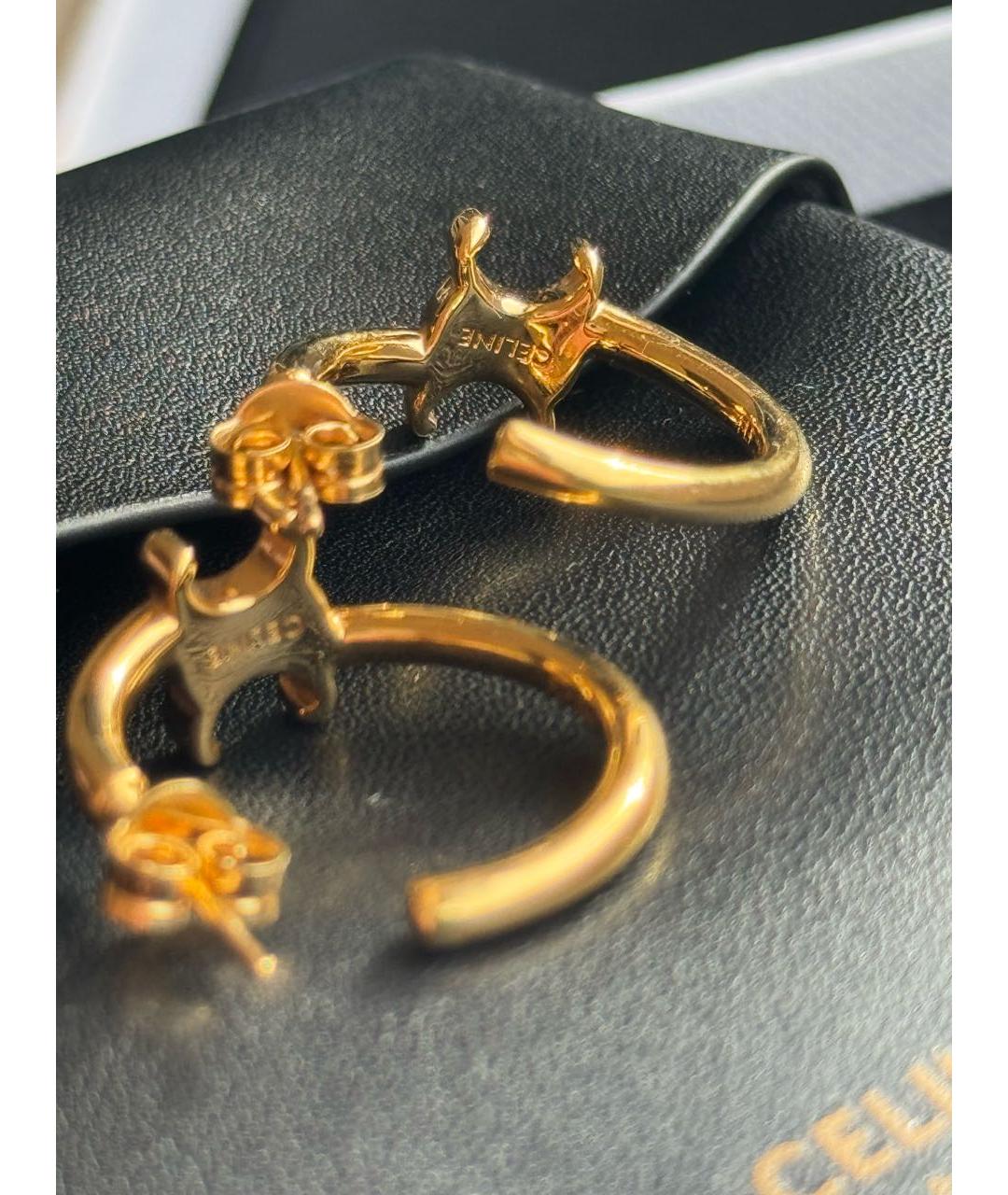 CELINE Желтые латунные серьги, фото 2