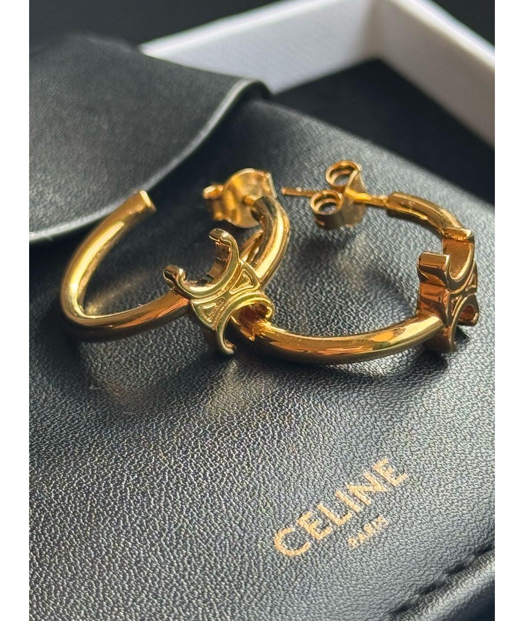 CELINE Желтые латунные серьги, фото 6