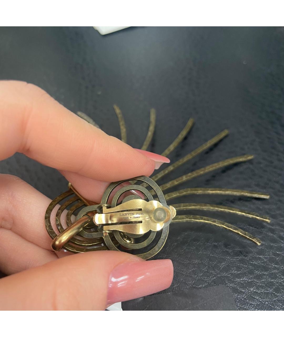 LANVIN Белые металлические клипсы, фото 3