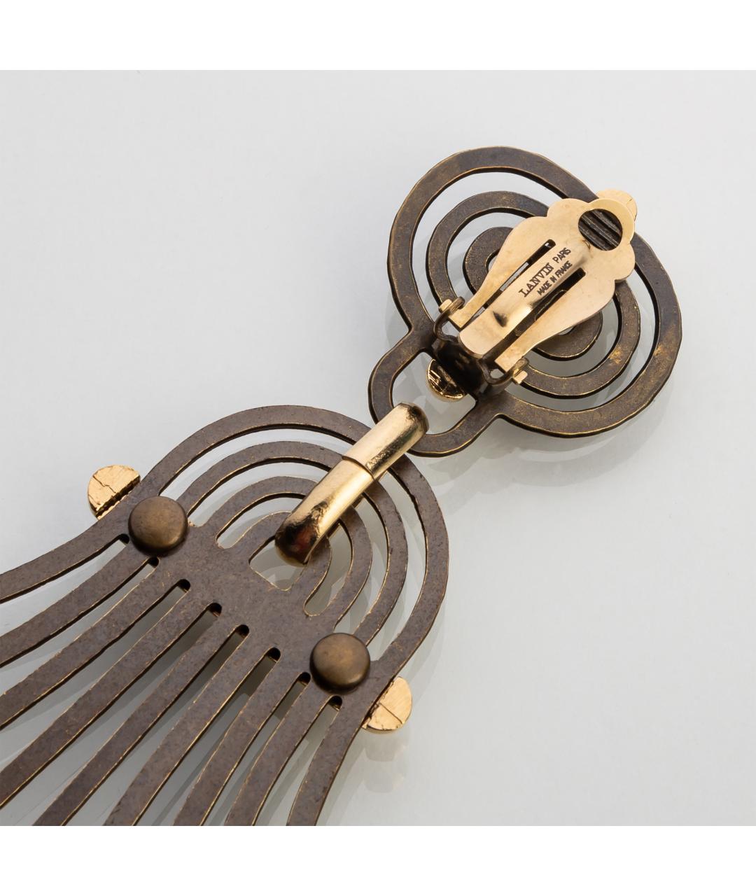 LANVIN Белые металлические клипсы, фото 2