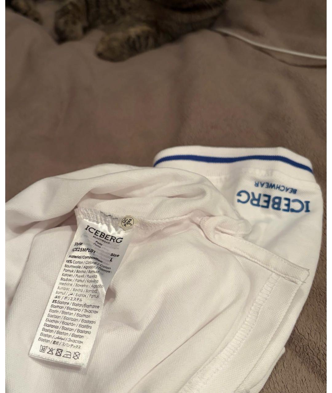ICEBERG Белое хлопковое поло с коротким рукавом, фото 4