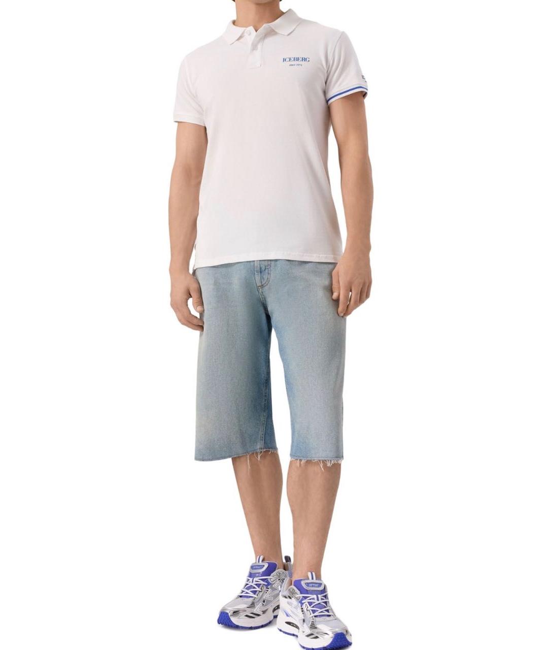 ICEBERG Белое хлопковое поло с коротким рукавом, фото 7