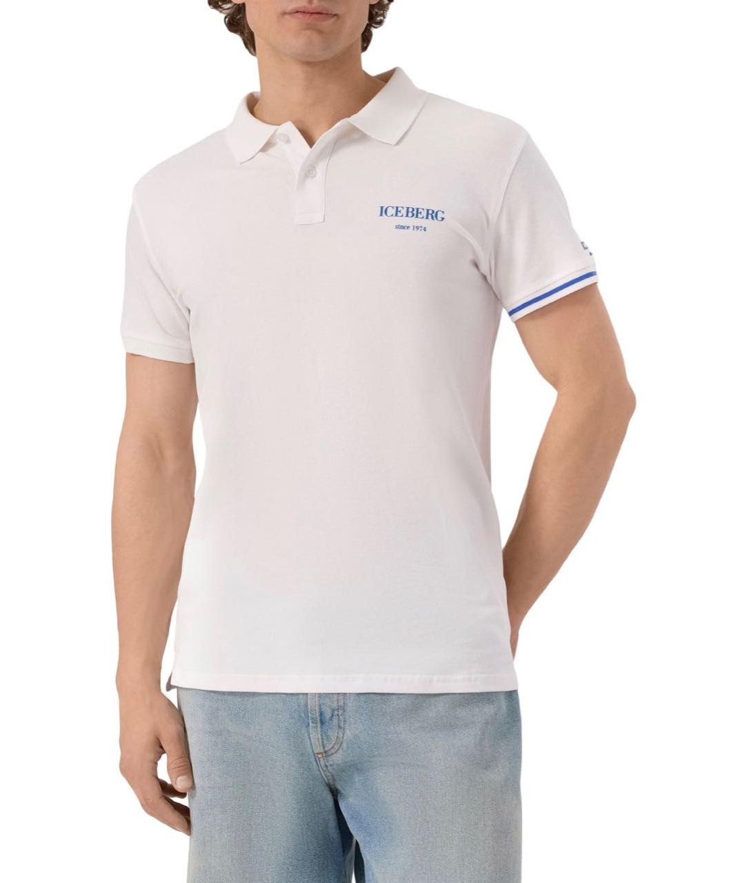 ICEBERG Белое хлопковое поло с коротким рукавом, фото 5