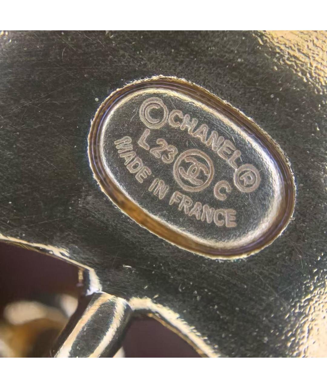 CHANEL Золотые металлические серьги, фото 3