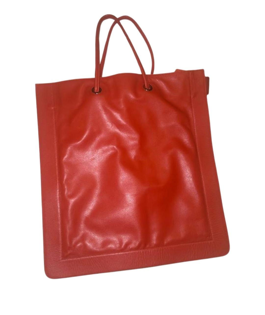 JIL SANDER Красная кожаная сумка тоут, фото 1