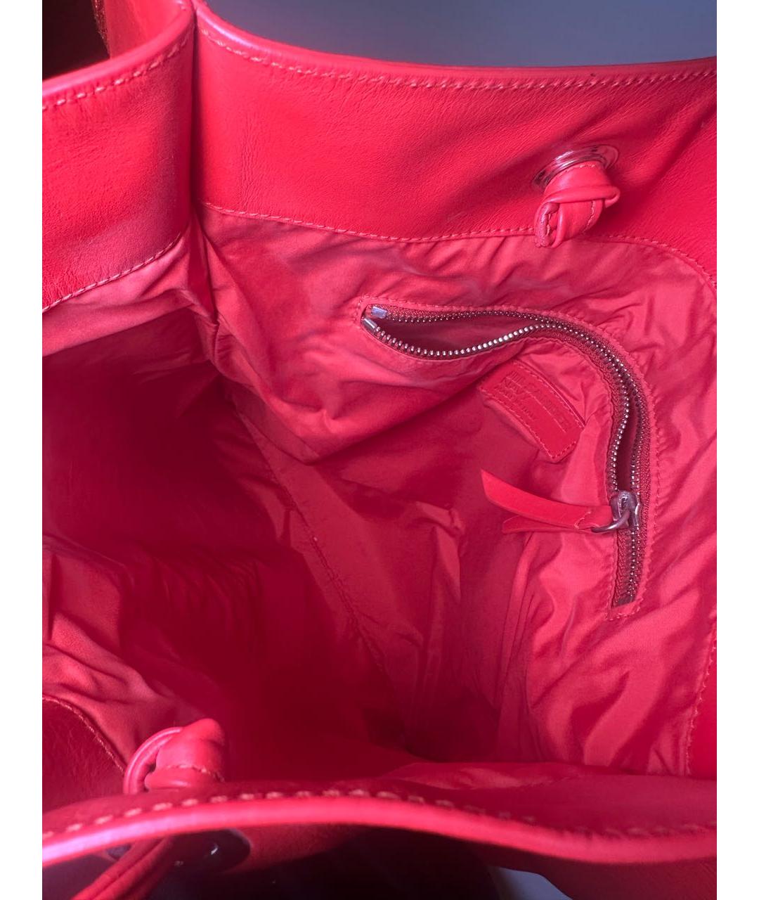 JIL SANDER Красная кожаная сумка тоут, фото 5