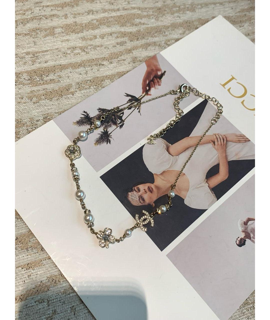 CHANEL Золотое металлическое колье, фото 2