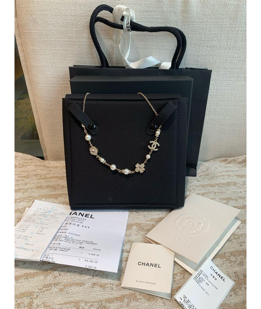 CHANEL Золотое металлическое колье, фото 3