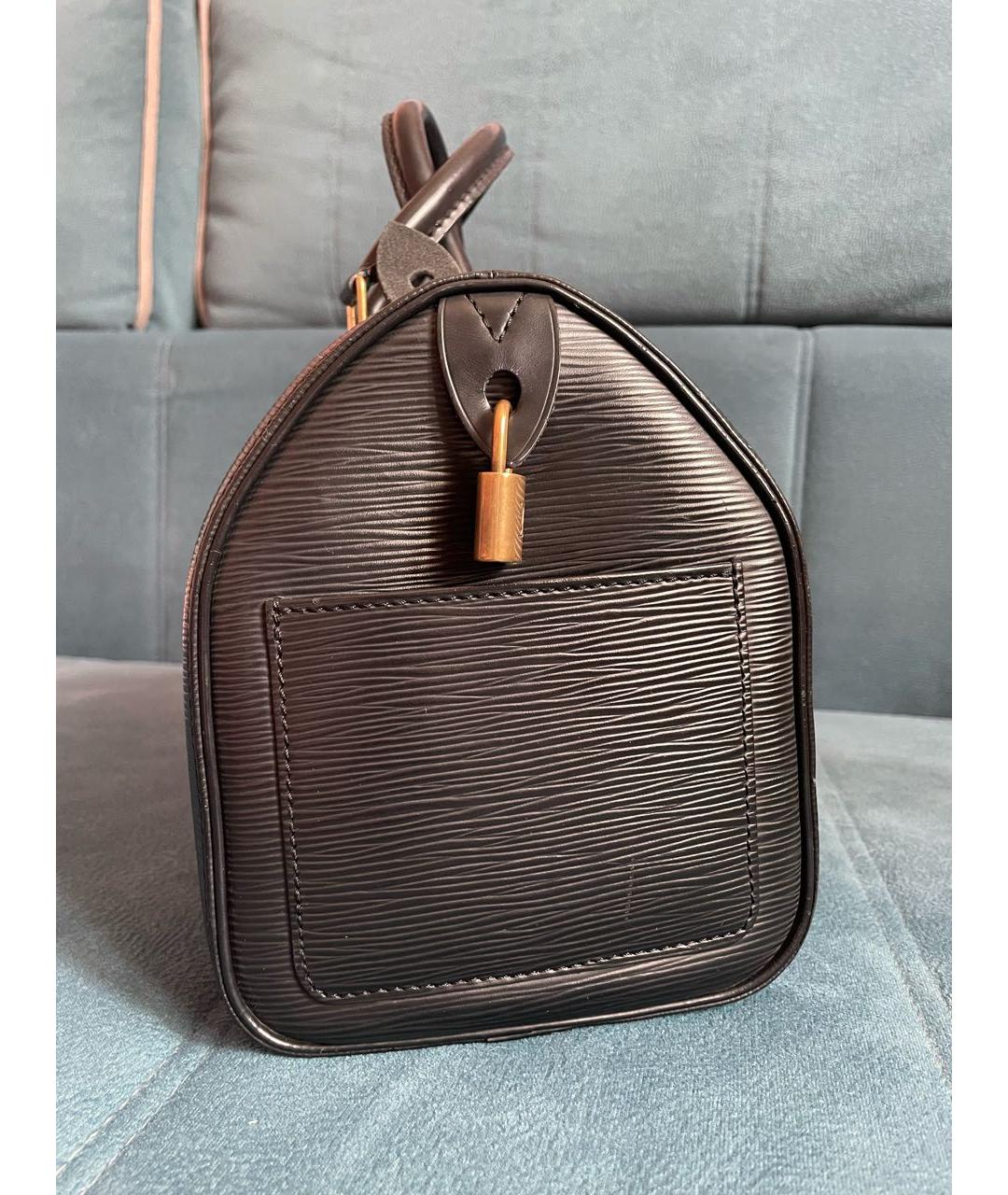 LOUIS VUITTON Черная кожаная сумка с короткими ручками, фото 2