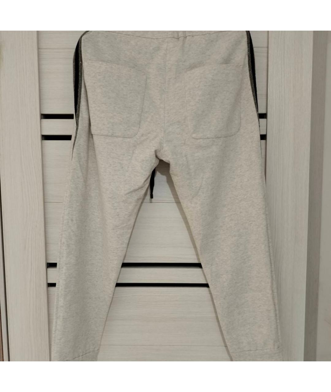 BRUNELLO CUCINELLI Бежевые хлопковые спортивные брюки и шорты, фото 2