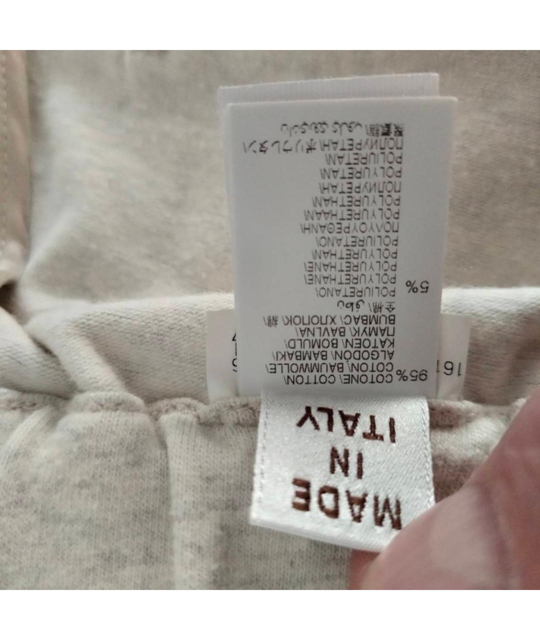 BRUNELLO CUCINELLI Бежевые хлопковые спортивные брюки и шорты, фото 6