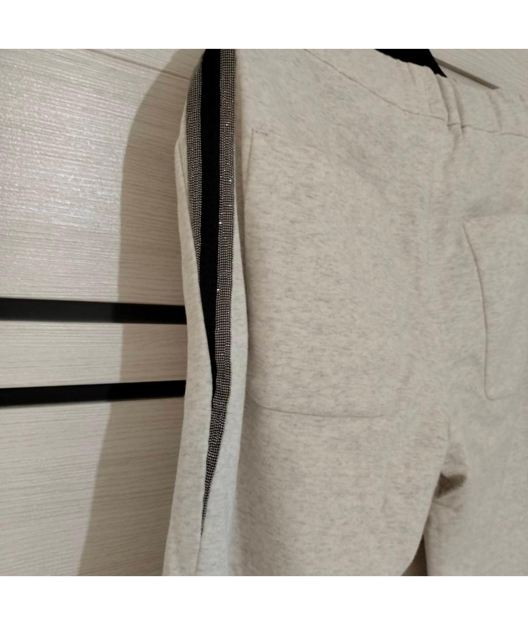 BRUNELLO CUCINELLI Бежевые хлопковые спортивные брюки и шорты, фото 5