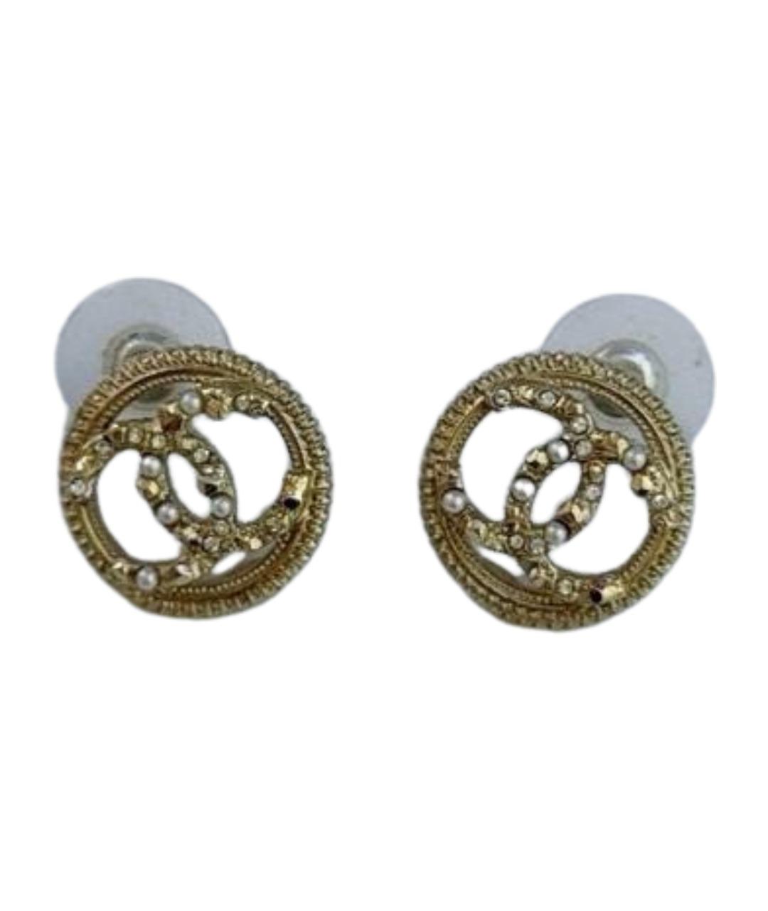 CHANEL Золотые металлические серьги, фото 1