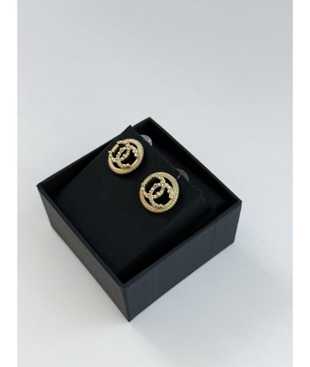 CHANEL Золотые металлические серьги, фото 4