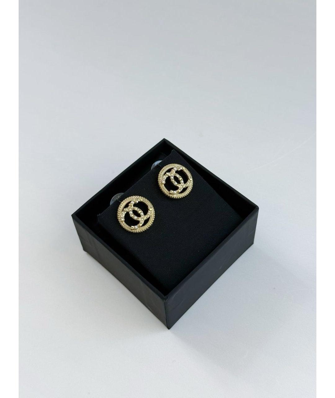 CHANEL Золотые металлические серьги, фото 3