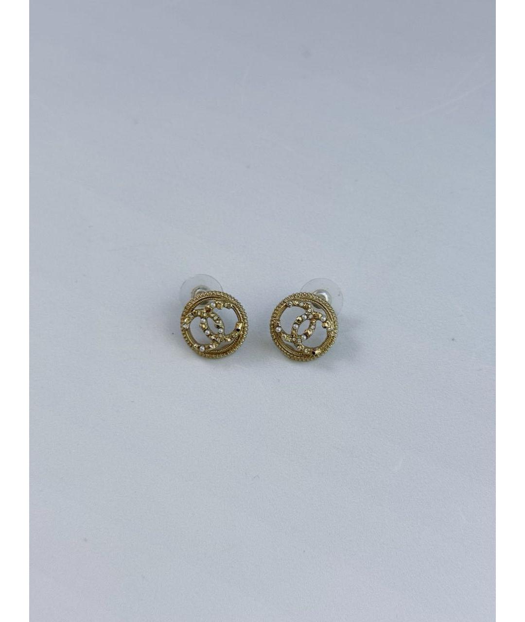 CHANEL Золотые металлические серьги, фото 7