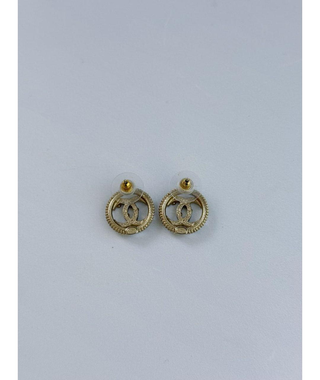 CHANEL Золотые металлические серьги, фото 5