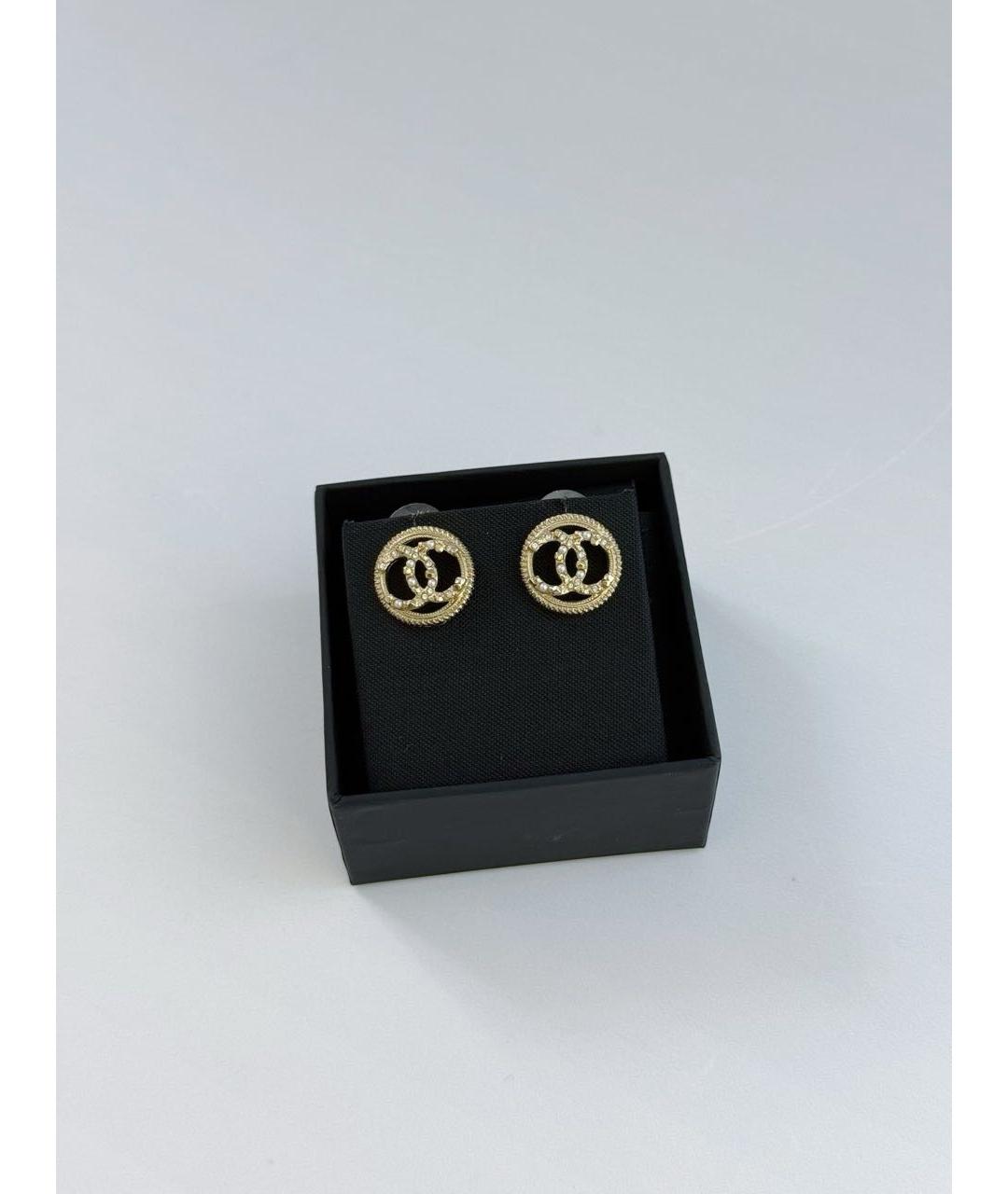 CHANEL Золотые металлические серьги, фото 2