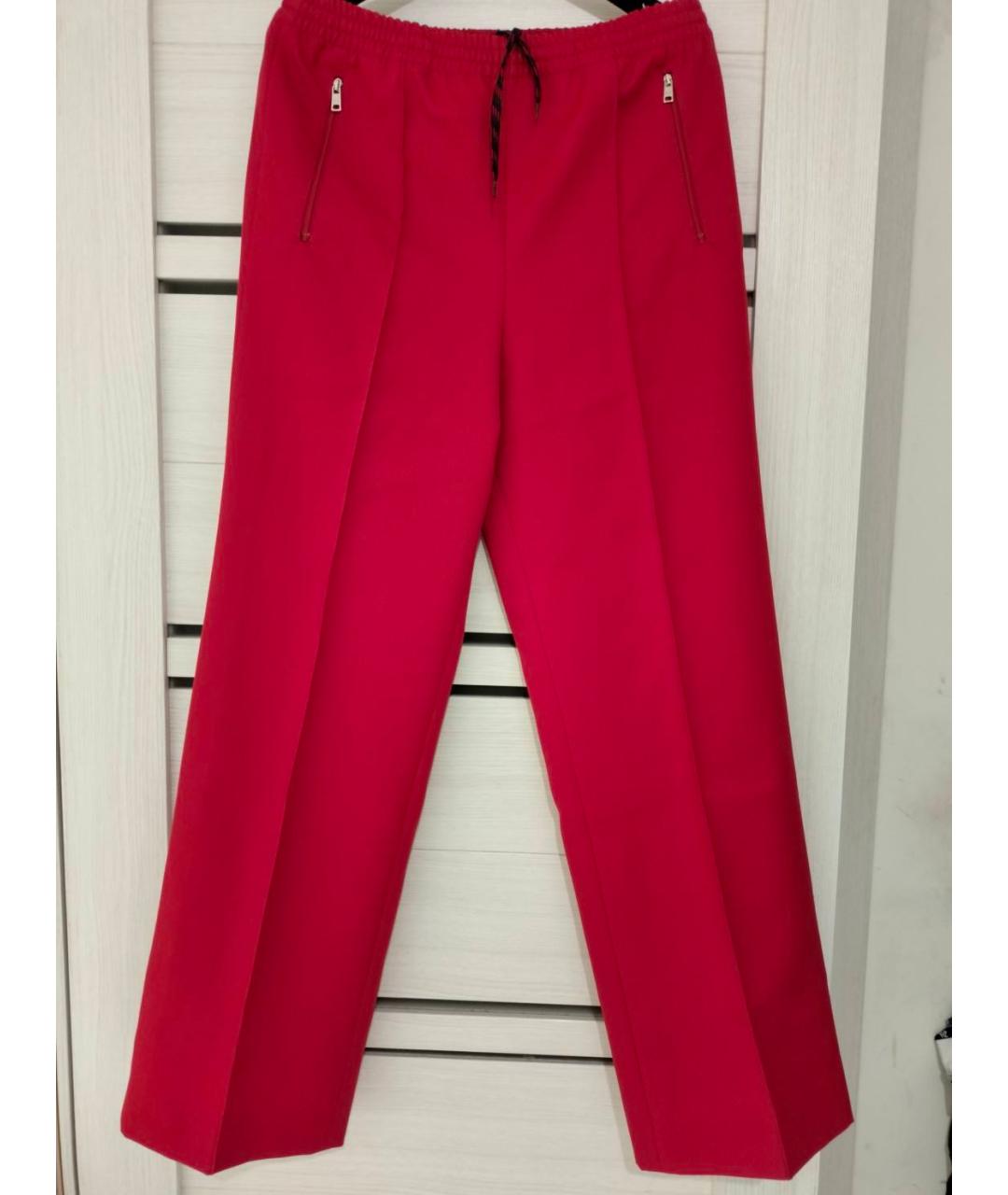 PRADA Красные хлопковые брюки широкие, фото 2
