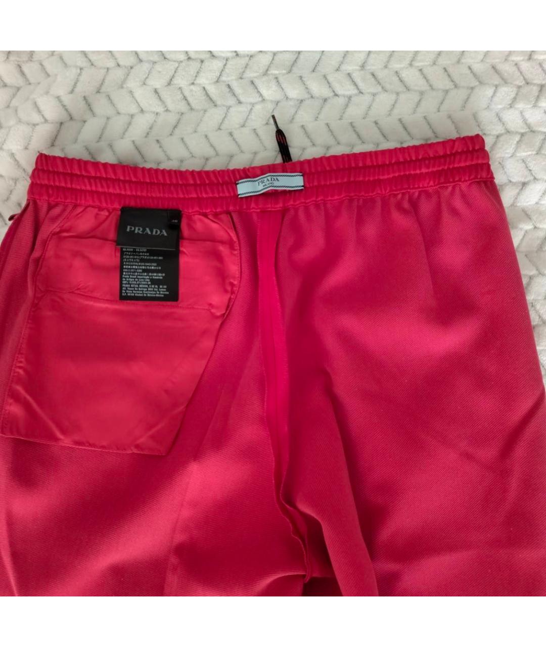 PRADA Красные хлопковые брюки широкие, фото 7