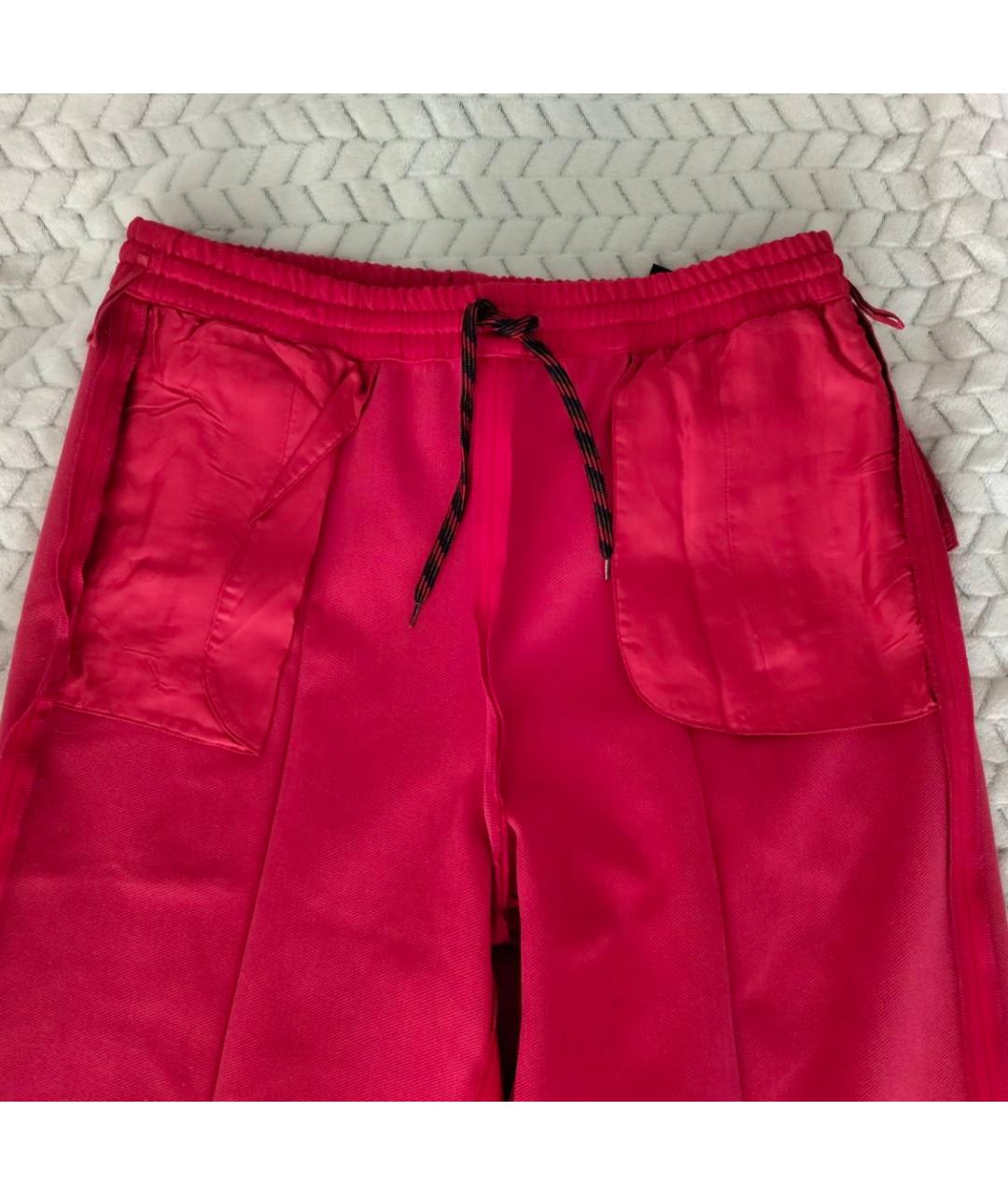 PRADA Красные хлопковые брюки широкие, фото 3