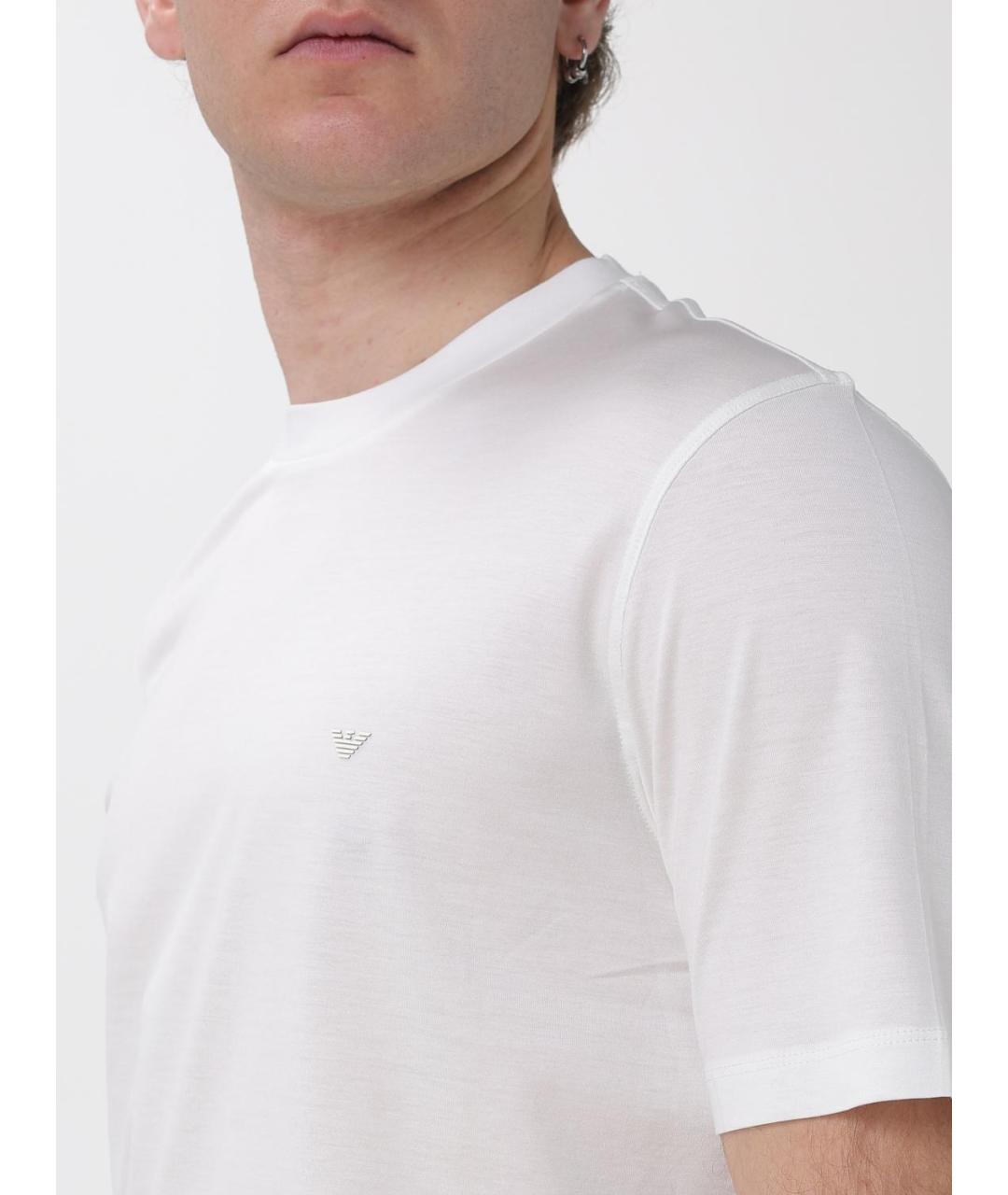 EMPORIO ARMANI Белая хлопковая футболка, фото 3