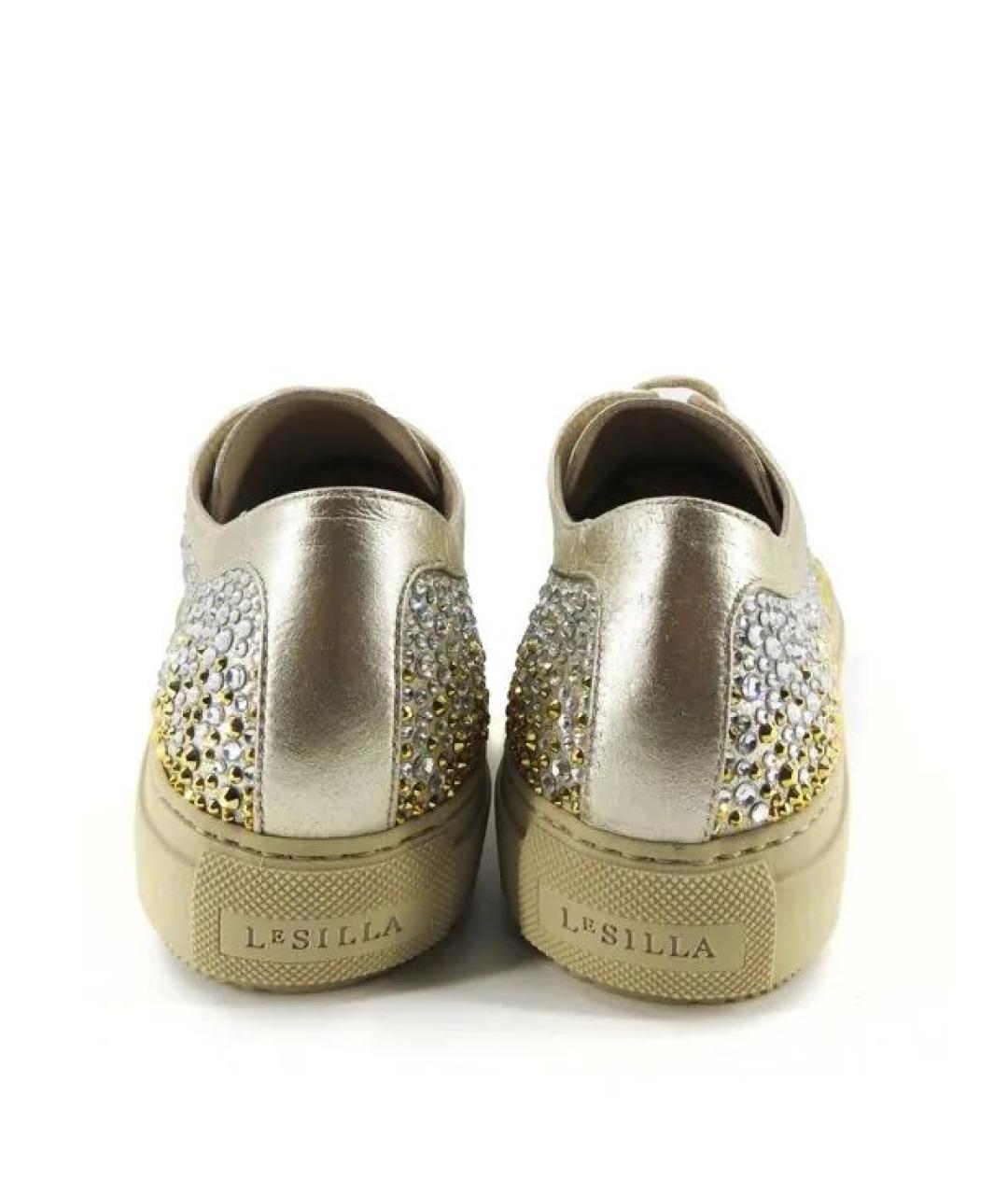 LE SILLA Золотые кожаные кеды, фото 3