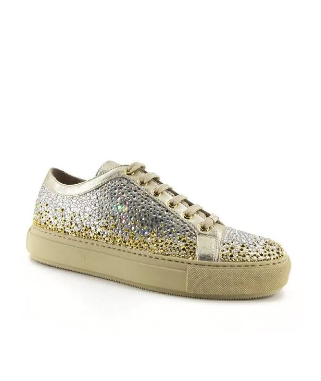 LE SILLA Золотые кожаные кеды, фото 2