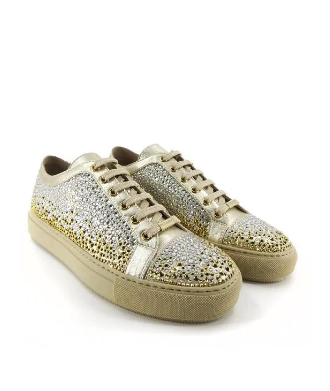 LE SILLA Золотые кожаные кеды, фото 4