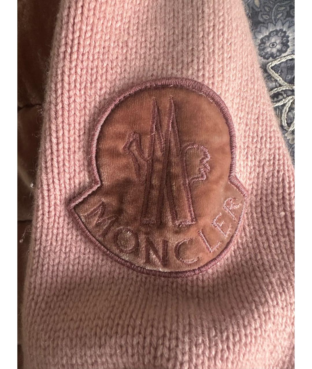 MONCLER Розовый шерстяной кардиган, фото 4