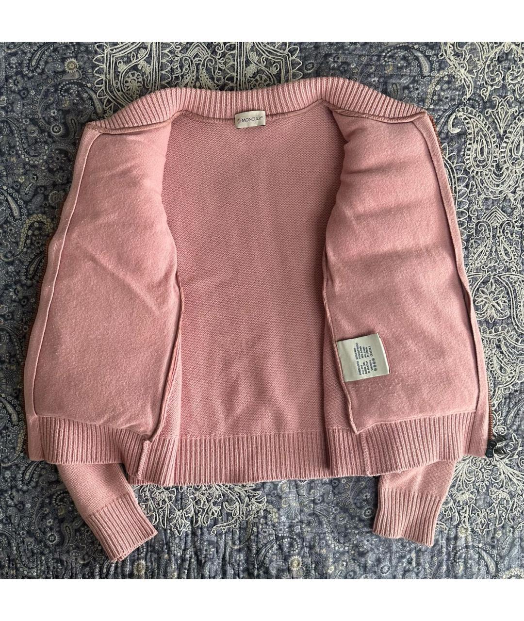 MONCLER Розовый шерстяной кардиган, фото 3