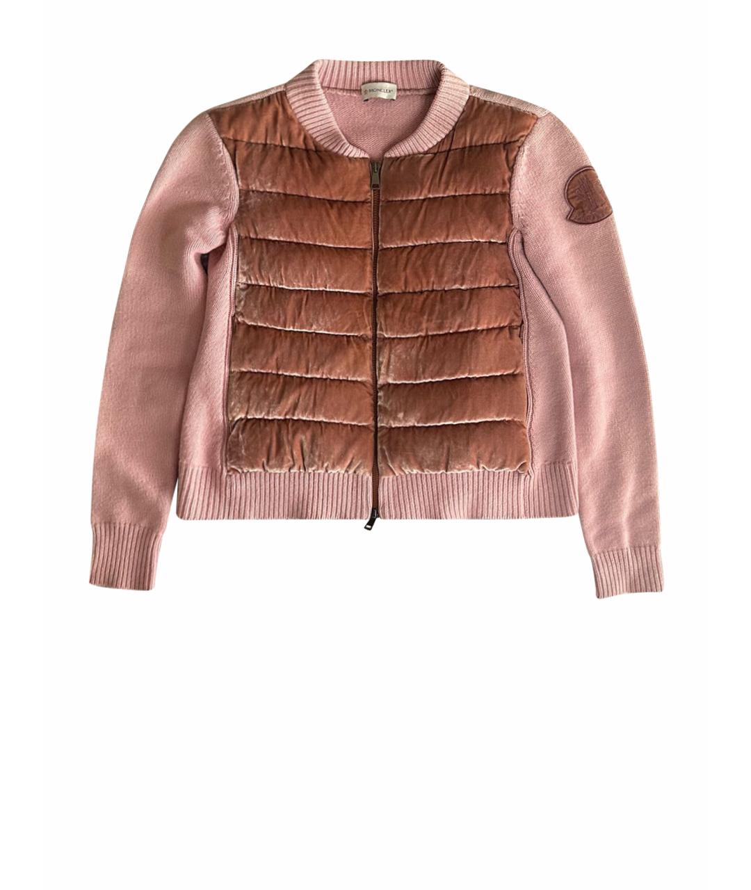 MONCLER Розовый шерстяной кардиган, фото 1