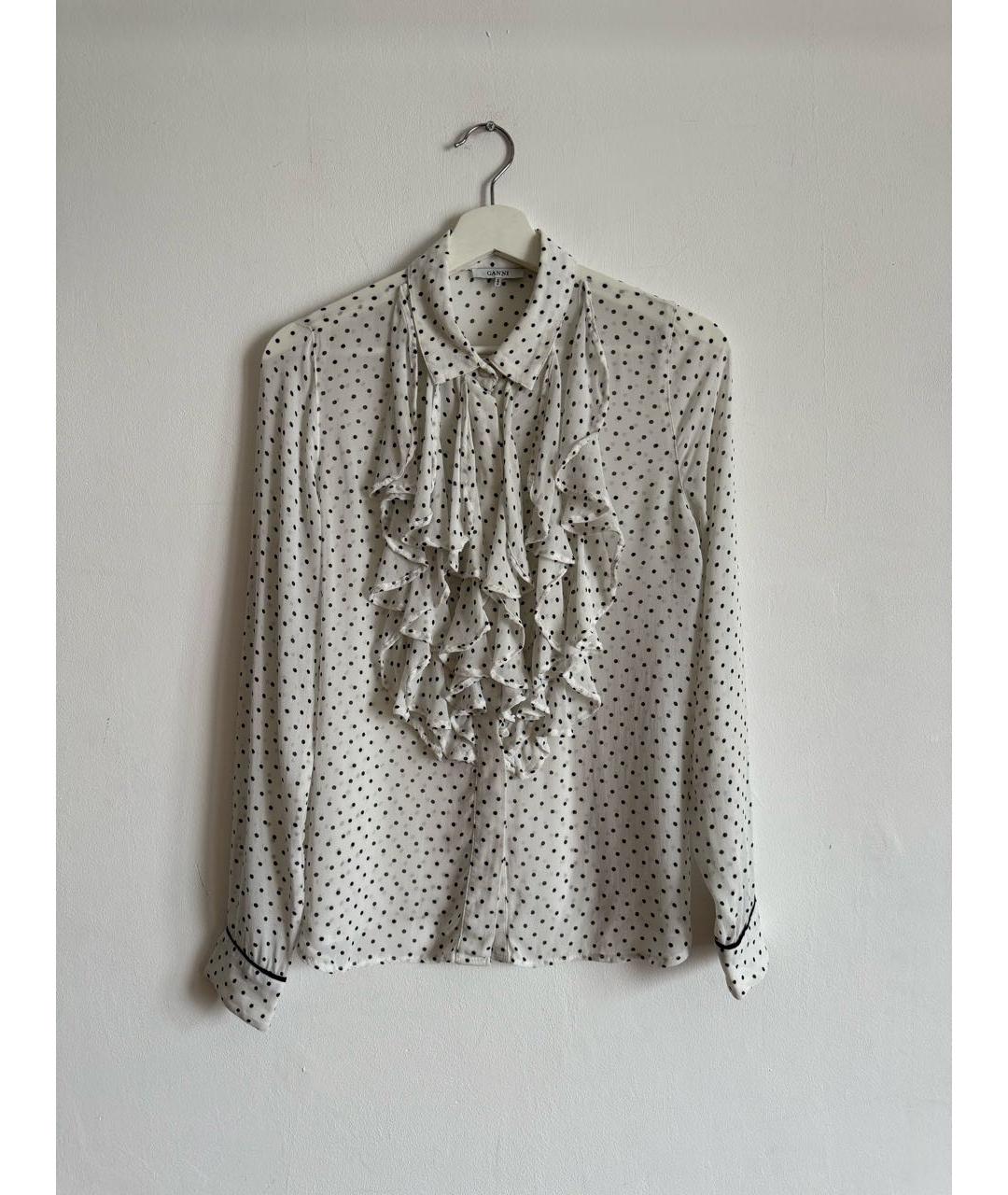 GANNI Белая вискозная блузы, фото 8