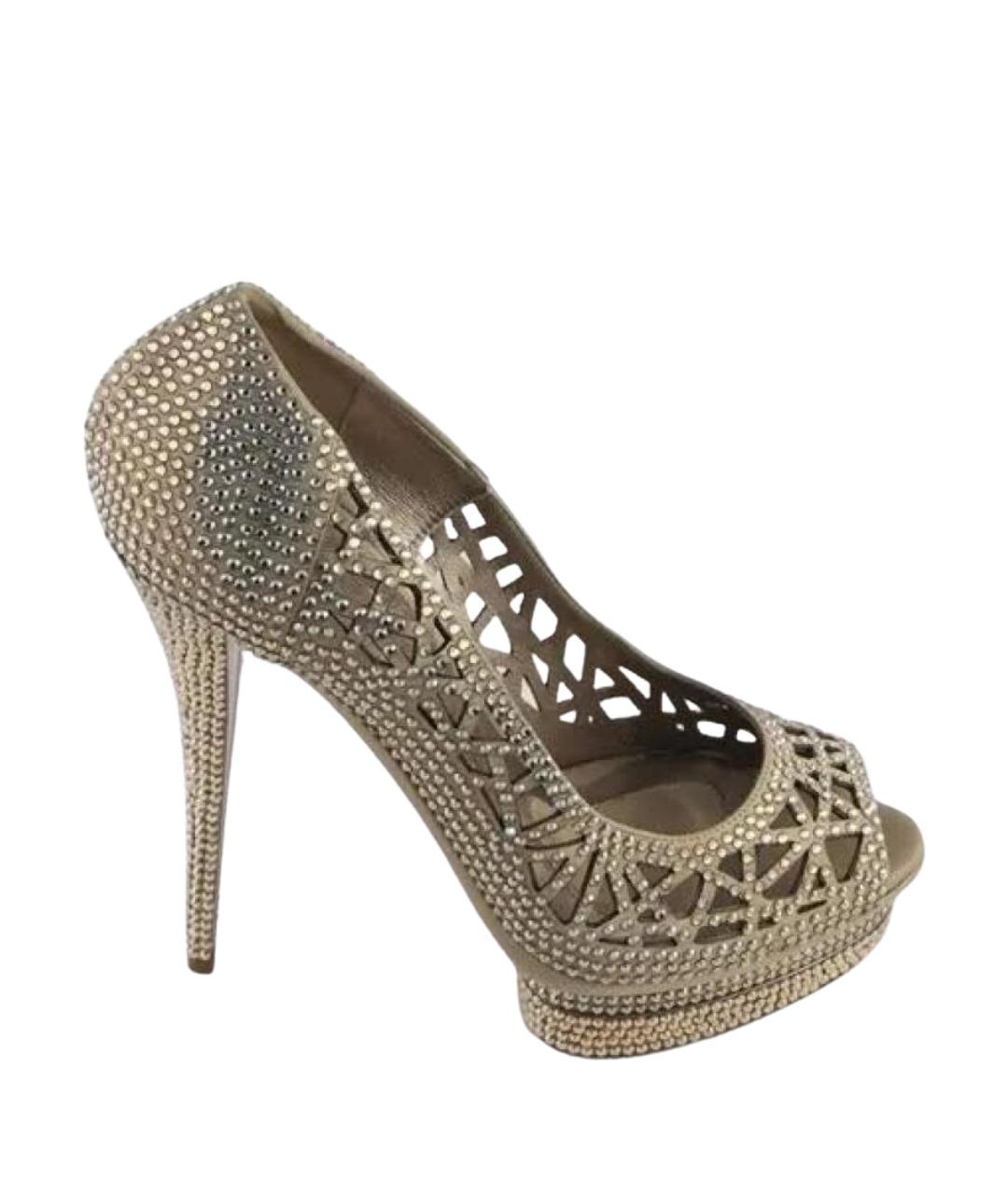 LE SILLA Золотые кожаные туфли, фото 1