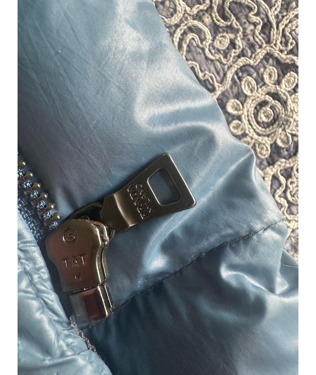 PRADA Голубой полиамидовый пуховик, фото 6