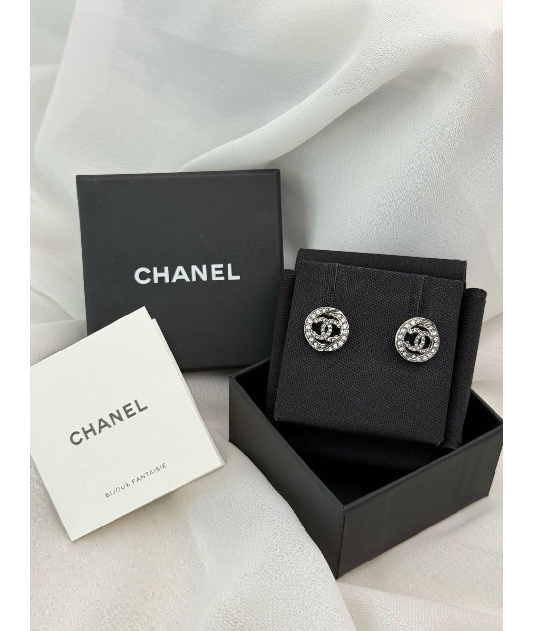 CHANEL Серебряные металлические серьги, фото 4