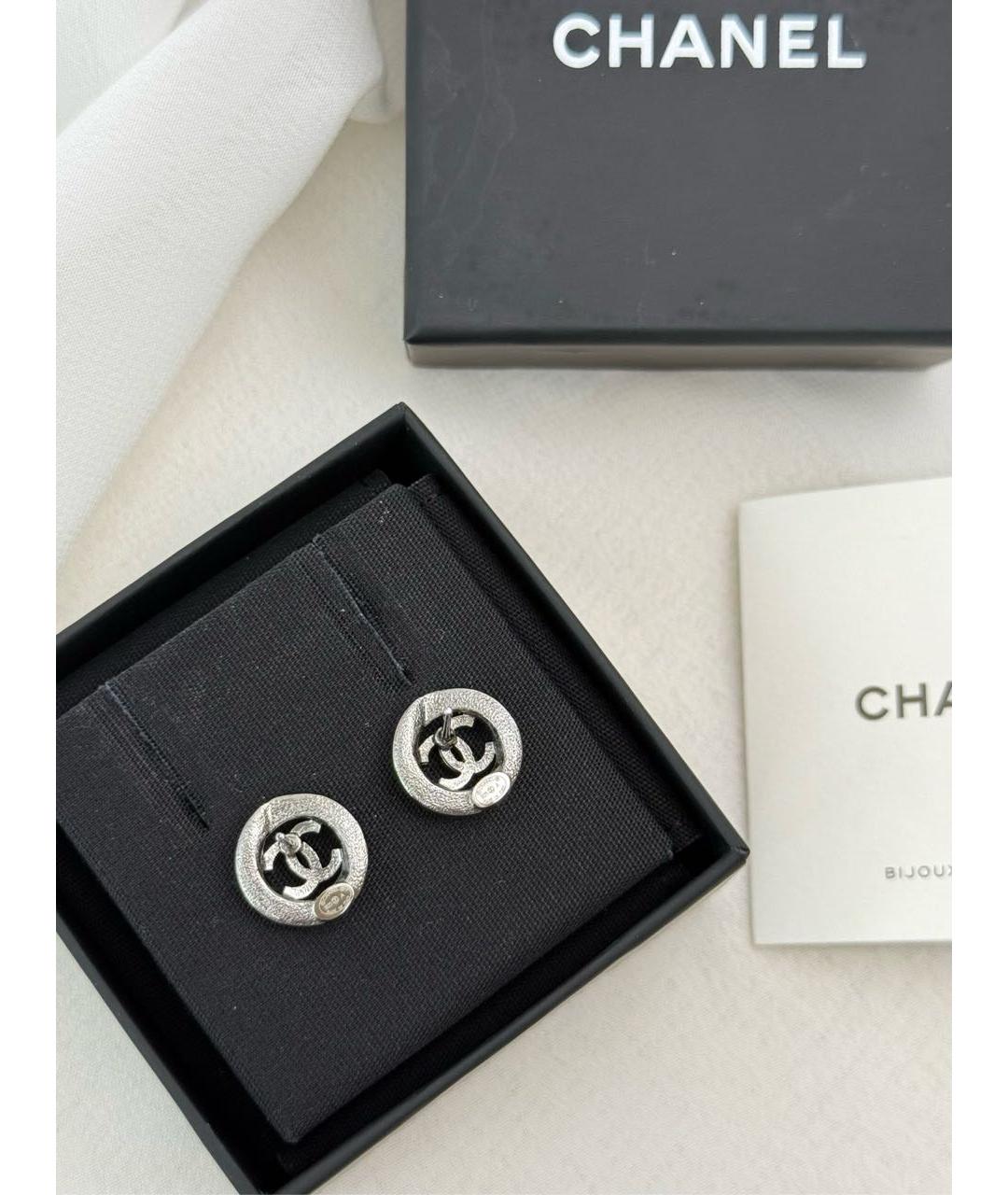 CHANEL Серебряные металлические серьги, фото 7