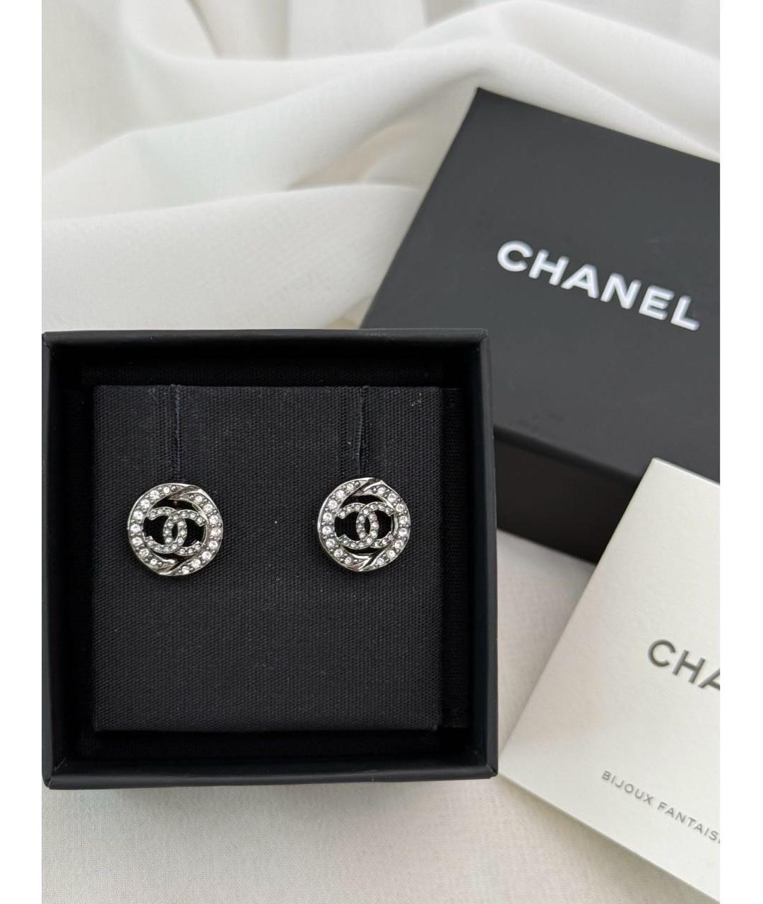 CHANEL Серебряные металлические серьги, фото 3