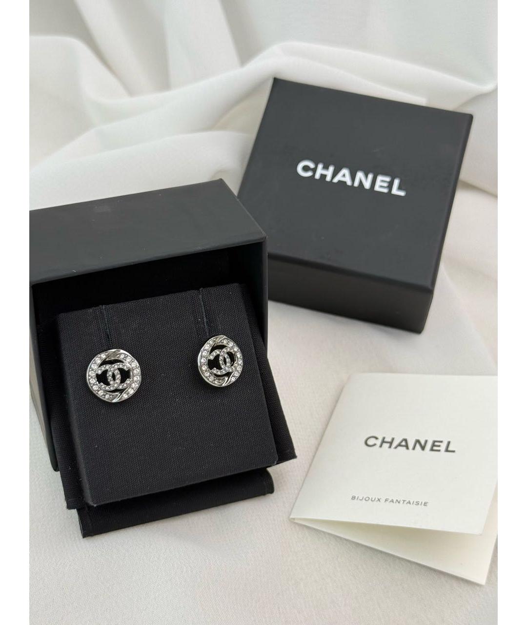 CHANEL Серебряные металлические серьги, фото 2