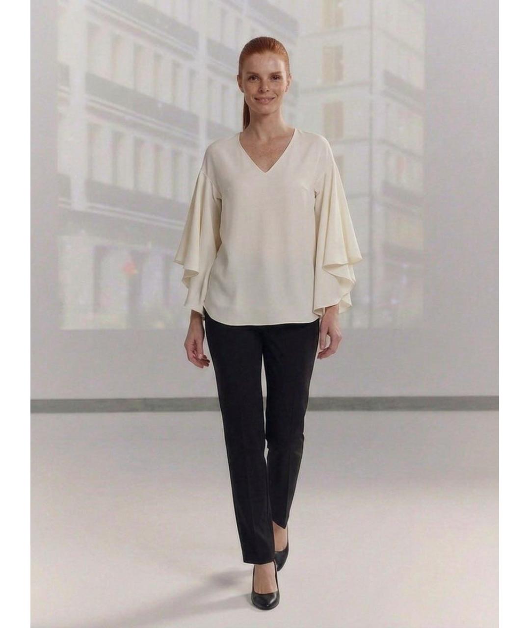 RALPH LAUREN Белая шифоновая блузы, фото 7