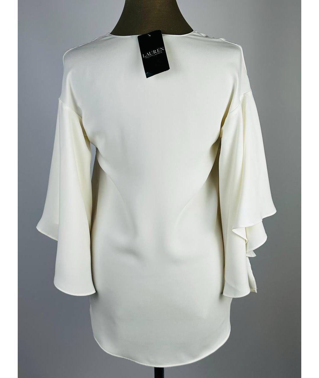 RALPH LAUREN Белая шифоновая блузы, фото 2