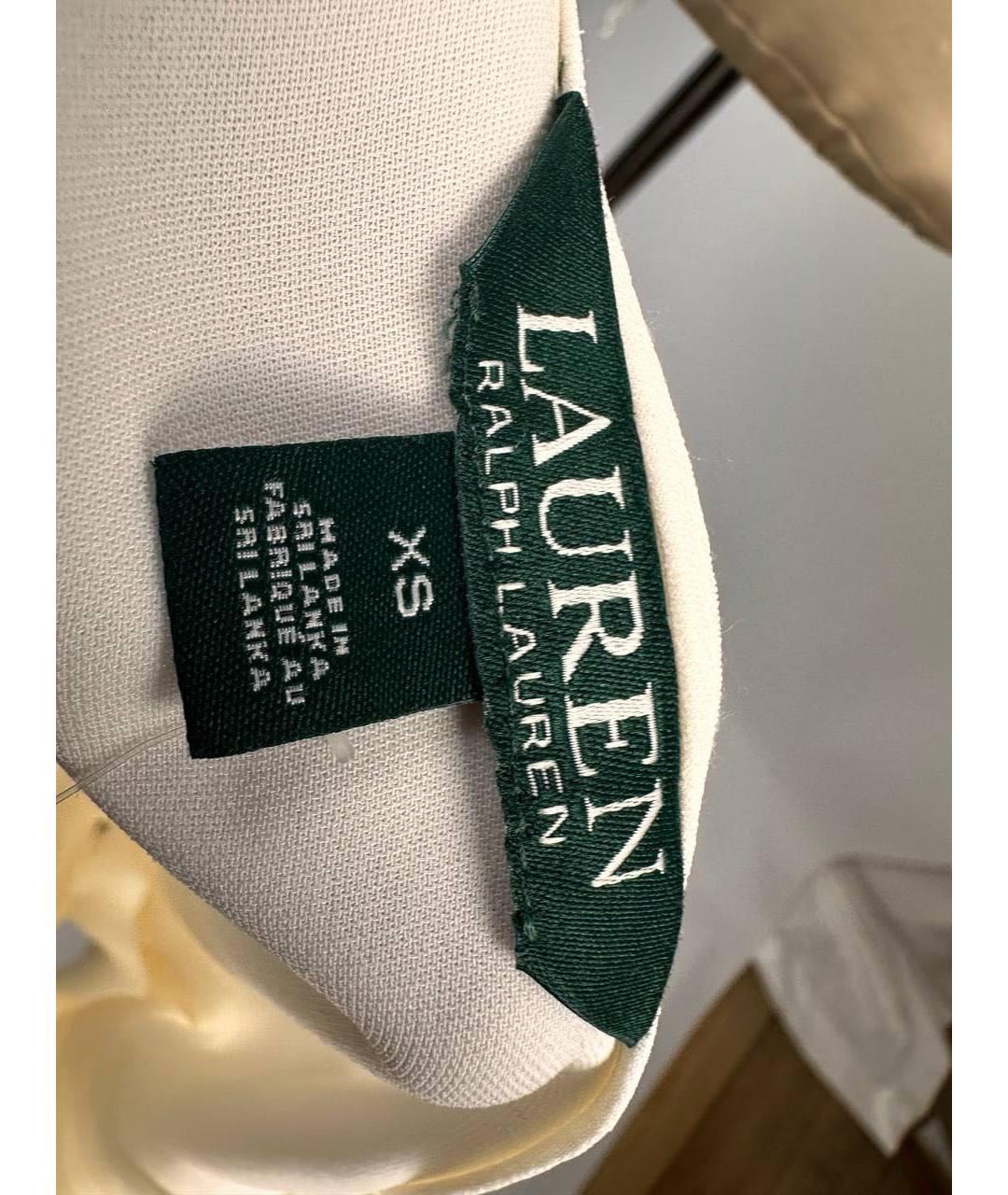 RALPH LAUREN Белая шифоновая блузы, фото 4