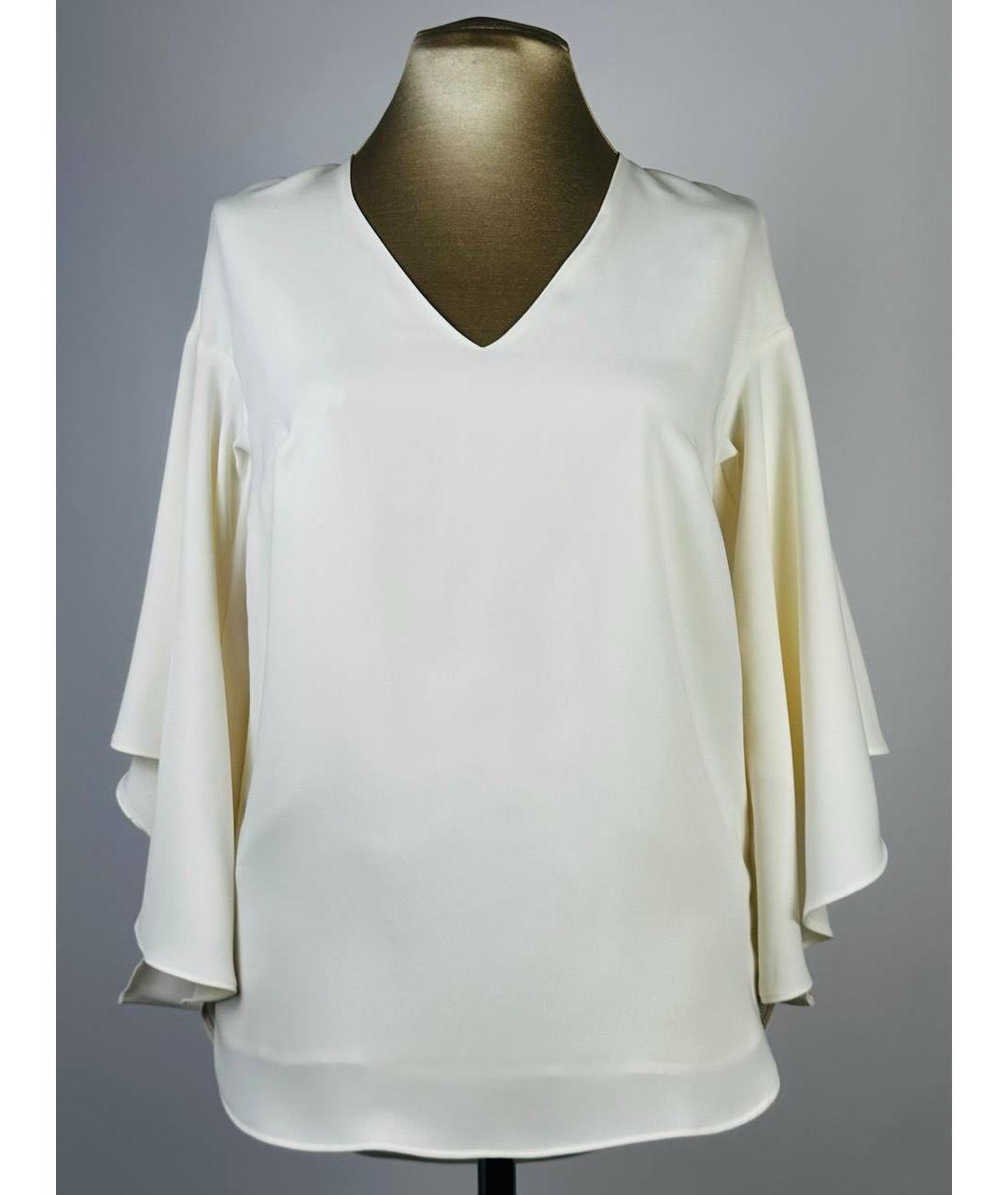 RALPH LAUREN Белая шифоновая блузы, фото 9