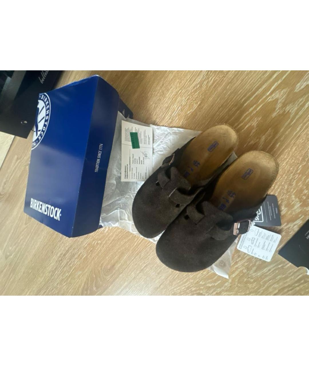 BIRKENSTOCK Коричневые замшевые сандалии, фото 6