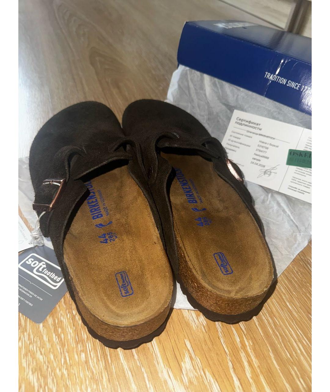 BIRKENSTOCK Коричневые замшевые сандалии, фото 4