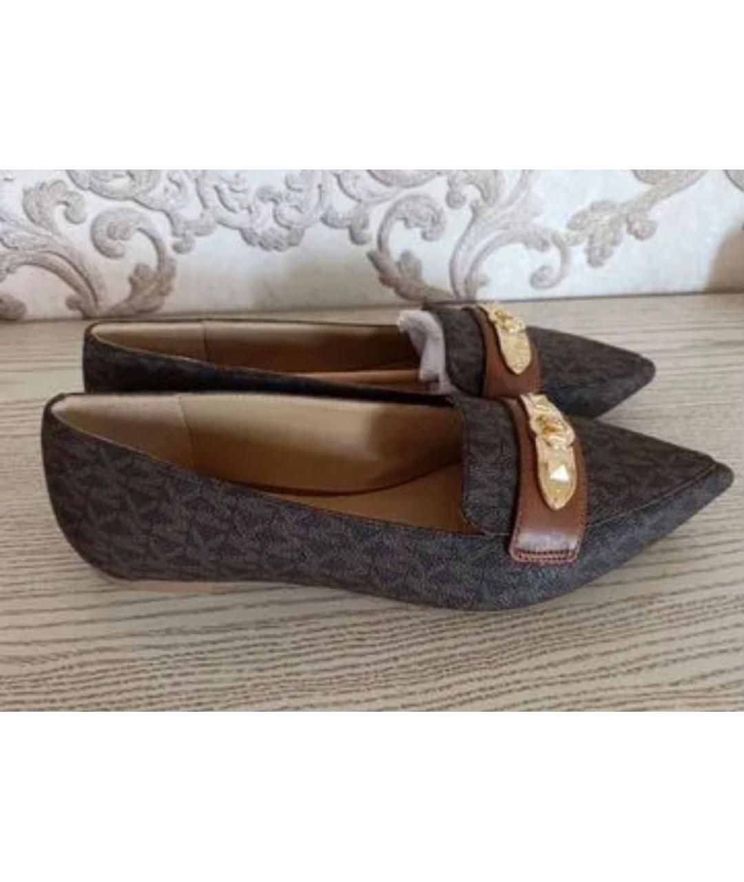 MICHAEL KORS Коричневые балетки из искусственной кожи, фото 6