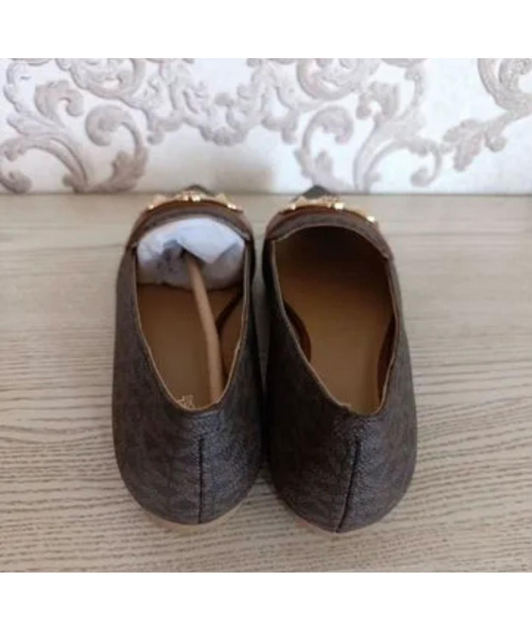 MICHAEL KORS Коричневые балетки из искусственной кожи, фото 4