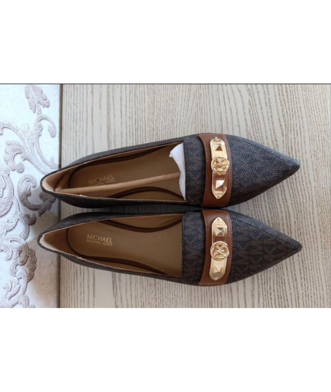 MICHAEL KORS Коричневые балетки из искусственной кожи, фото 2