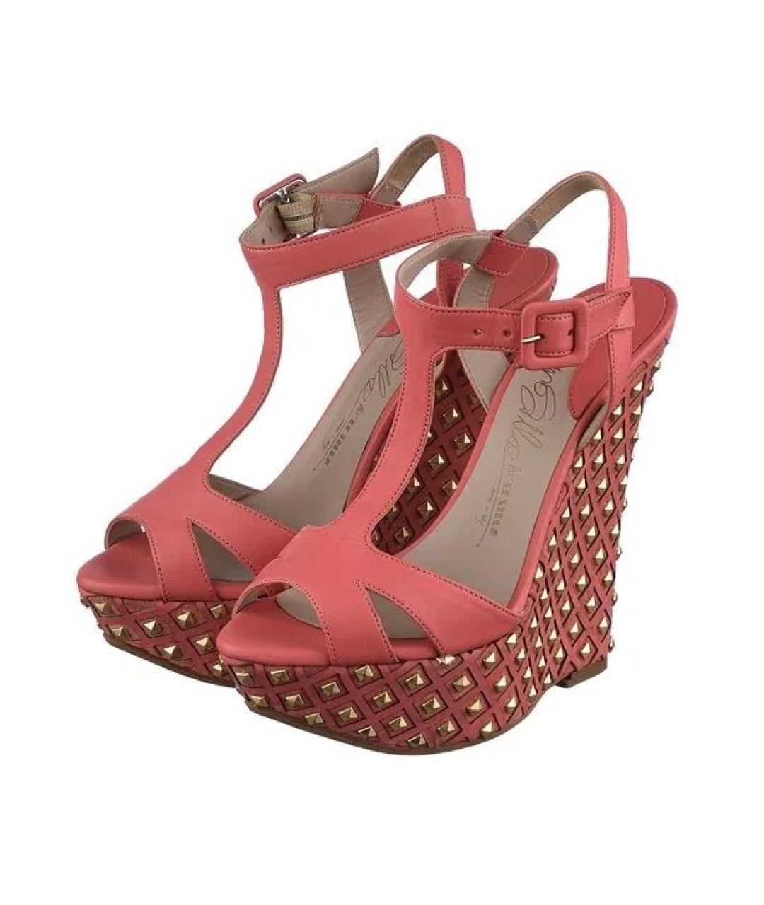 LE SILLA Коралловые кожаные босоножки, фото 4