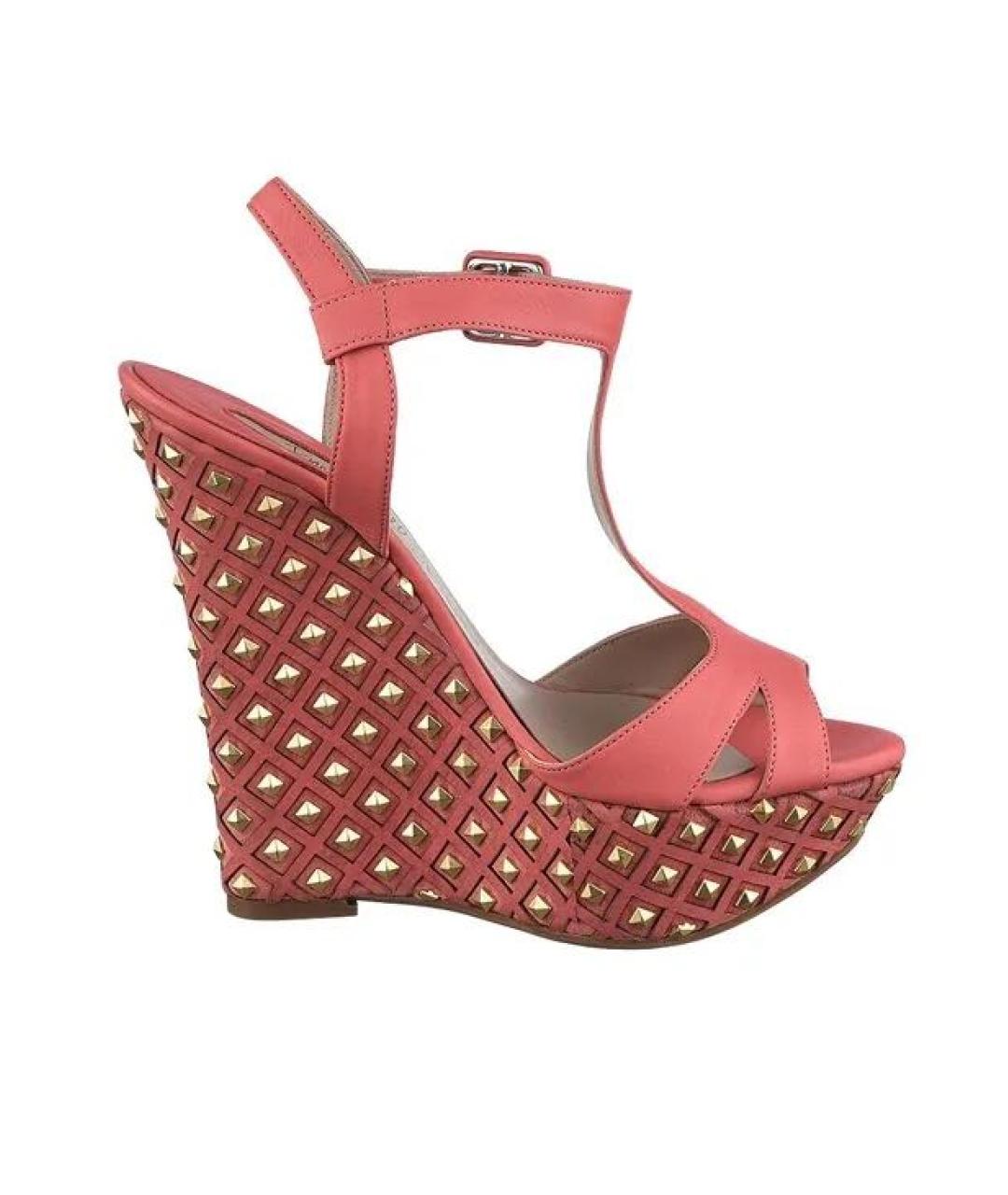 LE SILLA Коралловые кожаные босоножки, фото 3